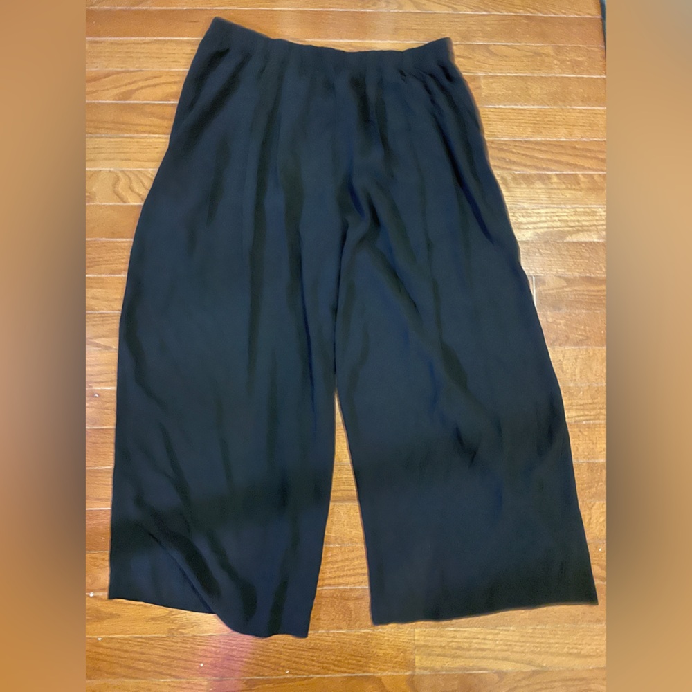 Eileen Fisher Black wide fit silk Pant